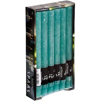 Spaas 12 x 12 Candele rustiche Non profumate, Cera di paraffina, Verde Smeraldo, Diametro 21 mm x Altezza 250 mm Spaas 12 x 12 Candele rustiche Non profumate, Cera di paraffina, Verde Smeraldo, Diametro 21 mm x Altezza 250 mm
