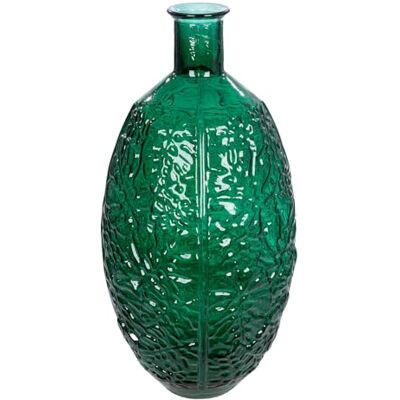 Gilde Vaso da pavimento giungla in vetro, motivo foglie, rotondo, lucido, verde, altezza 59 cm x diametro 29 cm, impermeabile Gilde Vaso da pavimento giungla in vetro, motivo foglie, rotondo, lucido, verde, altezza 59 cm x diametro 29 cm, impermeabile