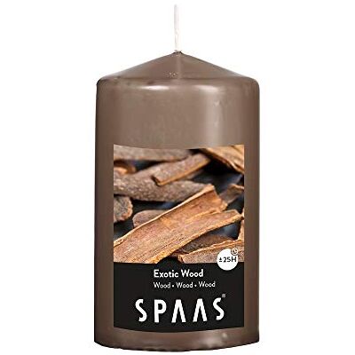 Spaas 12 Candele cilindriche profumate, 60, 25 Ore, Legno Esotico, Cera di paraffina, Tortora, D 60 mm x H 100 mm Spaas 12 Candele cilindriche profumate, 60, 25 Ore, Legno Esotico, Cera di paraffina, Tortora, D 60 mm x H 100 mm