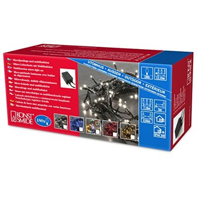 Konstsmide Natale di festa 100 Multicolore Micro Bulbi multifunzionale compreso statico con memoria su cavo nero () Konstsmide Natale di festa 100 Multicolore Micro Bulbi multifunzionale compreso statico con memoria su cavo nero ()