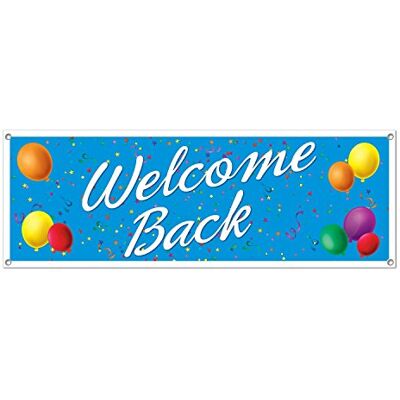 Beistle Banner con scritta "Welcome Back", 1,5 m x 53,3 cm Beistle Banner con scritta "Welcome Back", 1,5 m x 53,3 cm