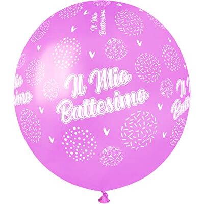 Ciao Busta 25 palloncini "Il Mio Battesimo" in lattice naturale Premium Quality G150 (Ø 48cm / 19"), rosa pastello Ciao Busta 25 palloncini "Il Mio Battesimo" in lattice naturale Premium Quality G150 (Ø 48cm / 19"), rosa pastello