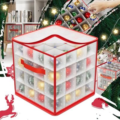BAKAJI Scatola Portaoggetti per Palline di Natale con Divisori, Contenitore per Addobbi Natalizi Palle per Albero, Organizer Decorazioni Natalizie e Ornamenti, Pieghevole e Salvaspazio (64 Scomparti) BAKAJI Scatola Portaoggetti per Palline di Natale con Divisori, Contenitore per Addobbi Natalizi Palle per Albero, Organizer Decorazioni Natalizie e Ornamenti, Pieghevole e Salvaspazio (64 Scomparti)