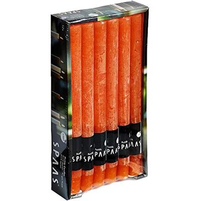 Spaas 12 Candele rustiche Non profumate per la casa, 8 Ore, Arancione Spaas 12 Candele rustiche Non profumate per la casa, 8 Ore, Arancione