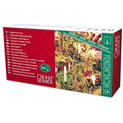Konstsmide Catena per albero, 20 lampadine trasparenti, 230 V, interno, cavo verde – 2037 – 000 Konstsmide Catena per albero, 20 lampadine trasparenti, 230 V, interno, cavo verde – 2037 – 000