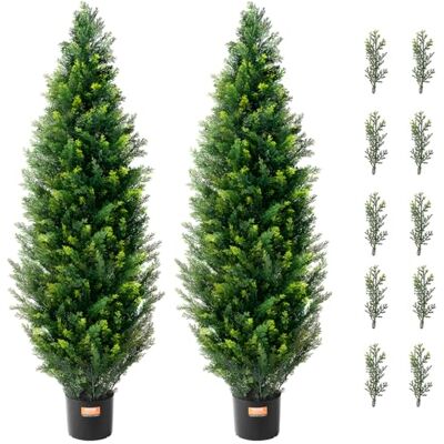 VEVOR Albero Topiario di Cedro Artificiale, Alto 121,9 cm Realistiche Piante in Vaso di Pino con Foglie Extra, Set Verde Artificiale Protetto dai Raggi UV per Domestica di Interni Esterni (2 Pezzi) VEVOR Albero Topiario di Cedro Artificiale, Alto 121,9 cm Realistiche Piante in Vaso di Pino con Foglie Extra, Set Verde Artificiale Protetto dai Raggi UV per Domestica di Interni Esterni (2 Pezzi)