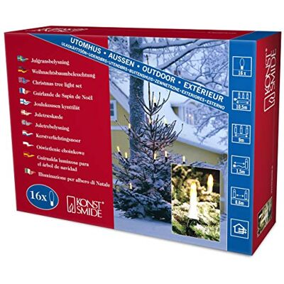 Konstsmide / Catena per albero lampadine top / 16 lampade trasparenti / 230V esterno/cavo verde Konstsmide / Catena per albero lampadine top / 16 lampade trasparenti / 230V esterno/cavo verde