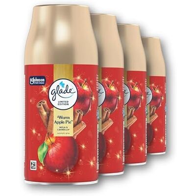 Glade Automatic Spray Ricarica, Profumatore per Ambienti, Edizione Limitata, fragranza Warm Apple Pie, Confezione da 4 ricariche Glade Automatic Spray Ricarica, Profumatore per Ambienti, Edizione Limitata, fragranza Warm Apple Pie, Confezione da 4 ricariche