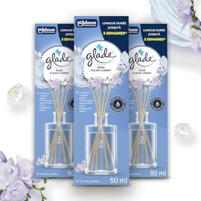 Glade Profumatore per Ambienti Bastoncini, Clean Linen, 3 x 50ml Glade Profumatore per Ambienti Bastoncini, Clean Linen, 3 x 50ml