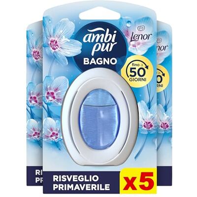 Febreze Profumatore per bagno - Risveglio primaverile - Elimina odori - Confezione da 5 Febreze Profumatore per bagno - Risveglio primaverile - Elimina odori - Confezione da 5