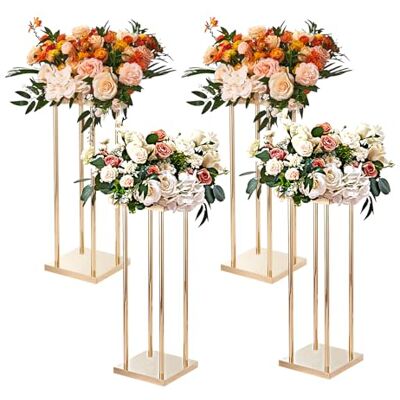 VEVOR Portafiori Cubico Colonna 4 Pezzi Matrimonio Vaso Fiori in Metallo Dorato Centrotavola per Matrimonio Altezza circa 80 cm, Espositore per Fiori per Eventi Nozze Decorazione di Feste Matrimonio VEVOR Portafiori Cubico Colonna 4 Pezzi Matrimonio Vaso Fiori in Metallo Dorato Centrotavola per Matrimonio Altezza circa 80 cm, Espositore per Fiori per Eventi Nozze Decorazione di Feste Matrimonio