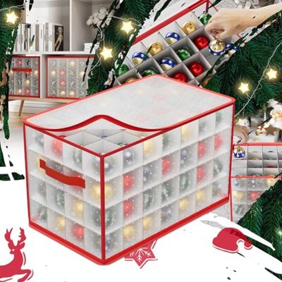 BAKAJI Scatola Portaoggetti per Palline di Natale con Divisori, Contenitore per Addobbi Natalizi Palle per Albero, Organizer Decorazioni Natalizie e Ornamenti, Pieghevole e Salvaspazio (112 Scomparti) BAKAJI Scatola Portaoggetti per Palline di Natale con Divisori, Contenitore per Addobbi Natalizi Palle per Albero, Organizer Decorazioni Natalizie e Ornamenti, Pieghevole e Salvaspazio (112 Scomparti)