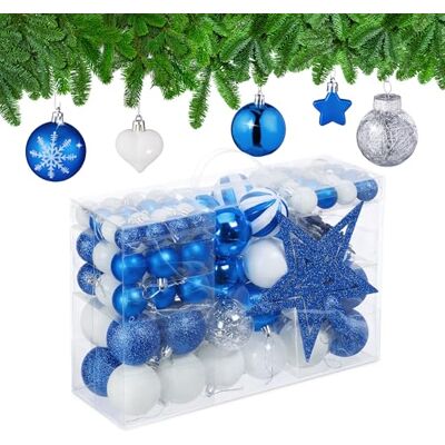 Relaxdays Decorazioni Natalizie - Set di 101 Palline Relaxdays Decorazioni Natalizie - Set di 101 Palline