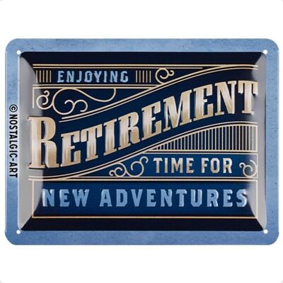 ART Targa retrò, 15 x 20 cm, Retirement – Idee regalo per la pensione, in metallo, design vintage con frase ART Targa retrò, 15 x 20 cm, Retirement – Idee regalo per la pensione, in metallo, design vintage con frase