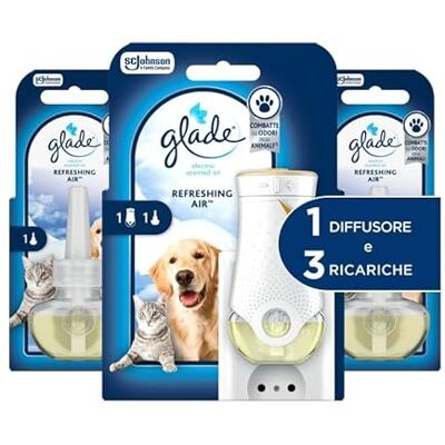 Glade Liquido Elettrico Profumatore per Ambienti Refreshing Air 1Base 3 Ric Glade Liquido Elettrico Profumatore per Ambienti Refreshing Air 1Base 3 Ric