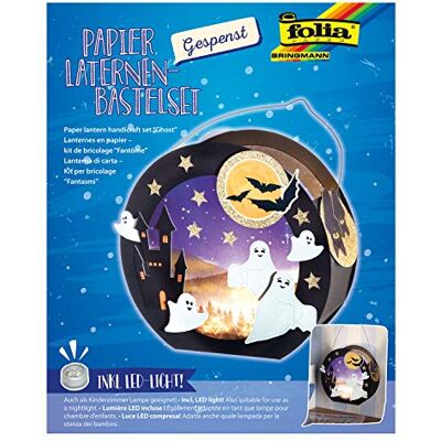 folia Set di Lanterne per bricolage, Fantasma, con Asta per Lanterna e Luce LED folia Set di Lanterne per bricolage, Fantasma, con Asta per Lanterna e Luce LED