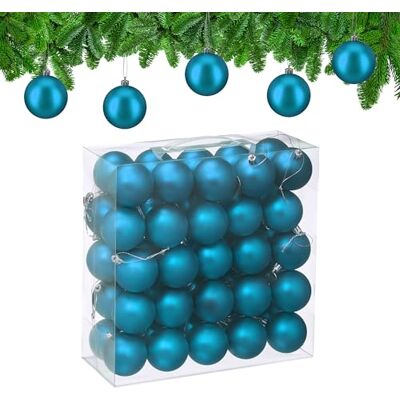 Relaxdays Palline di Natale, Set da 50 Palle Albero, Addobbi Natalizi, ∅ 6 cm, Sfere in Plastica Design Opaco, Petrolio Relaxdays Palline di Natale, Set da 50 Palle Albero, Addobbi Natalizi, ∅ 6 cm, Sfere in Plastica Design Opaco, Petrolio