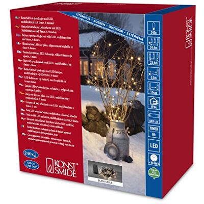Konstsmide , Catena luminosa a LED con interruttore e timer 6 h, 8 funzioni, uso esterno Konstsmide , Catena luminosa a LED con interruttore e timer 6 h, 8 funzioni, uso esterno