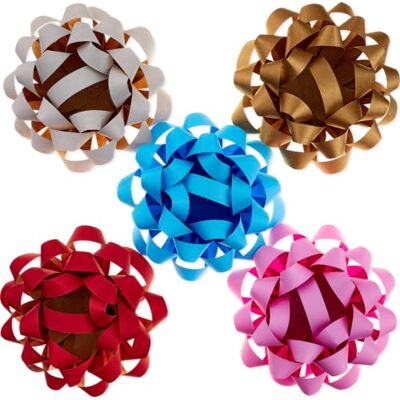 Hallmark Fiocchi regalo in carta kraft (5 fiocchi: oro, bianco, blu, rosso, rosa) per compleanni, Natale, lauree, baby shower, regali Hallmark Fiocchi regalo in carta kraft (5 fiocchi: oro, bianco, blu, rosso, rosa) per compleanni, Natale, lauree, baby shower, regali