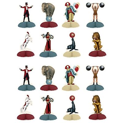Beistle Centrotavola Vintage Circus Mini 16 Pezzi, Carta, Multicolore Beistle Centrotavola Vintage Circus Mini 16 Pezzi, Carta, Multicolore