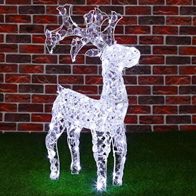 BAKAJI Renna Natalizia Luminosa 3D in Perline Cristalli Acrilici Riflettenti 100 Luci LED Bianco Freddo Renne Luminose da Giardino Addobbi Natale Altezza 70 cm BAKAJI Renna Natalizia Luminosa 3D in Perline Cristalli Acrilici Riflettenti 100 Luci LED Bianco Freddo Renne Luminose da Giardino Addobbi Natale Altezza 70 cm