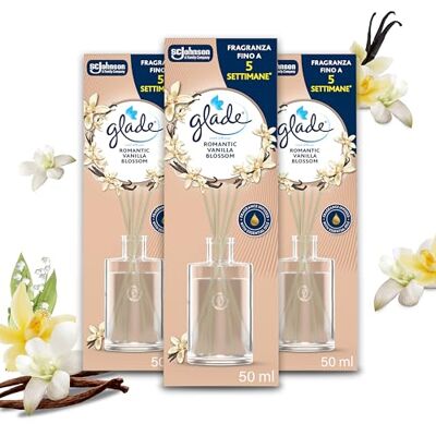 Glade Profumatore per Ambienti Bastoncini, Vanilla Blossom, 3 x 50ml Glade Profumatore per Ambienti Bastoncini, Vanilla Blossom, 3 x 50ml