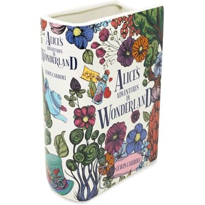 Vaso Grande a Forma di Libro 'Alice nel Paese delle Meraviglie' - Espositore in ceramica Vaso Grande a Forma di Libro 'Alice nel Paese delle Meraviglie' - Espositore in ceramica