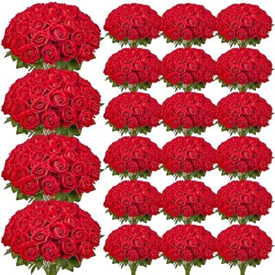 VEVOR Fiori Artificiali, 500 Pezzi di Rose Finte in Schiuma dall'Aspetto Realistico alla Rinfusa, Finte con Steli per Fiori da Sposa Fai da Te, Centrotavola per Casa Decorazioni, Rosso VEVOR Fiori Artificiali, 500 Pezzi di Rose Finte in Schiuma dall'Aspetto Realistico alla Rinfusa, Finte con Steli per Fiori da Sposa Fai da Te, Centrotavola per Casa Decorazioni, Rosso