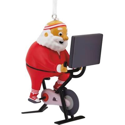 Hallmark Decorazione natalizia a forma di Babbo Natale in bicicletta, regalo divertente Hallmark Decorazione natalizia a forma di Babbo Natale in bicicletta, regalo divertente
