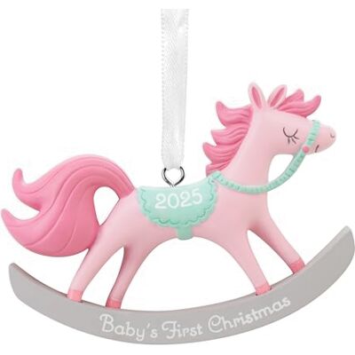 Hallmark Ornamento natalizio per il primo cavallo a dondolo di Natale della bambina, regalo per neonati Hallmark Ornamento natalizio per il primo cavallo a dondolo di Natale della bambina, regalo per neonati