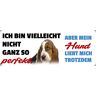 Schatzmix Blechschild Spruch Aber Mein Hund liebt Mich trotzdem Metallschild 27x10 cm Wanddeko Tin Sign Targa di Metallo da Parete, Lamiera, Multicolore, 20x30 cm