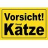 Schatzmix Blechschild Spruch Vorsicht Kampf Katze Metallschild 20x30 Deko Tin Sign Targa di Metallo da Parete, Lamiera, Multicolore, 20x30 cm