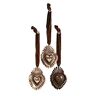 Chehoma 3 Ciondolo a forma di cuore Ex-Voto Love, Joy & Hope con nastro di velluto, stile vintage, regalo romantico o decorazione in ferro, 8 x 5 cm