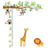 DECOWALL 3 Affen Zweig Baum Höhentabelle Waldtiere Tiere Wandtattoo Wandsticker Wandaufkleber Wanddeko für Wohnzimmer Schlafzimmer Kinderzimmer