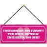 Schatzmix Blechschild Zwei Menschen Eine Liebe Metallschild 27x10 Deko Tin Sign mit Kordel Targa di Metallo da Parete, Lamiera, Multicolore, 27x10 cm