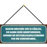 Schatzmix Blechschild Manche Menschen Sind dämlich Metallschild 27x10 cm Deko mit Kordel Targa di Metallo da Parete, Lamiera, Multicolore