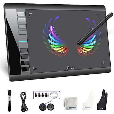 Ugee M708 Tavoletta grafica da disegno 10 x 6 pollici grande area attiva con 8 tasti di scelta rapida, 8192 livelli di pressione penna senza batteria, tavolette grafiche M708 per pittura, schizzi Ugee M708 Tavoletta grafica da disegno 10 x 6 pollici grande area attiva con 8 tasti di scelta rapida, 8192 livelli di pressione penna senza batteria, tavolette grafiche M708 per pittura, schizzi