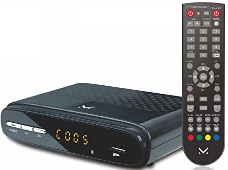 Majestic DEC 695T HD Decoder Digitale terrestre DVB-T/T2 HD con display e telecomando universale autoapprendente, HEVC MAIN 10, ingresso USB, SCART, HDMI