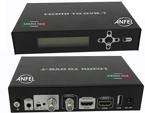 ANFEL Modulatore Video HDMI con uscita RF Digitale Terrestre DVB-T DVB-T2 FULL-HD CON INGRESSO PASSANTE PER SKY E TELECAMERE 1080i/P