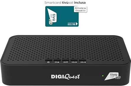 DIGIQUEST Tivusat Classic Q30, DVB-S2 con funzione di Videoregistratore in HD Dispositivo abilitato ai canali zona DAZN