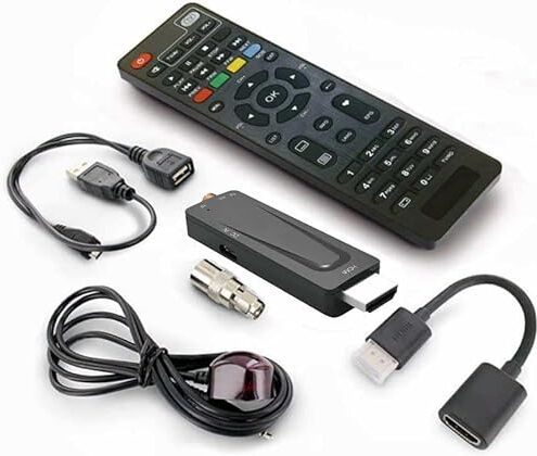 ANFEL Decoder DVB-T2 HD Dongle NANO T265 Ricevitore Digitale Terrestre, Full HD, H265 HEVC, 10 Bit, FTA, HDMI, Sensore IR, Supporto USB Media Player, Telecomando Universale 2in1, Main 10