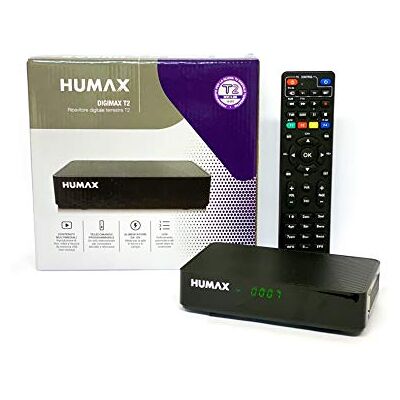 Humax 9-00142 Decoder digitale terrestre DVB-T2 HD-2022T2 Digimax T2 con telecomando 2 in 1 per controllare il TV Humax 9-00142 Decoder digitale terrestre DVB-T2 HD-2022T2 Digimax T2 con telecomando 2 in 1 per controllare il TV