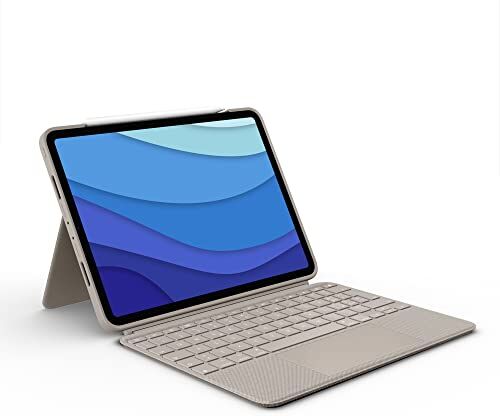 Logitech Combo Touch iPad Pro da 11 pollici (1a, 2a, 3a, 4a generazione 2018, 2020, 2021, 2022) Custodia con tastiera Tastiera retroilluminata staccabile Italiano QWERTY Sabbia