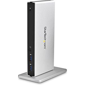 StarTech .com Docking station USB 3.0 a doppio monitor con adattatori da DVI a VGA e HDMI, 5x USB 3.0 , Connettori audio e microfono, Ethernet, Dock DVI verticale per Mac e Windows (USB3SDOCKDD) StarTech .com Docking station USB 3.0 a doppio monitor con adattatori da DVI a VGA e HDMI, 5x USB 3.0 , Connettori audio e microfono, Ethernet, Dock DVI verticale per Mac e Windows (USB3SDOCKDD)