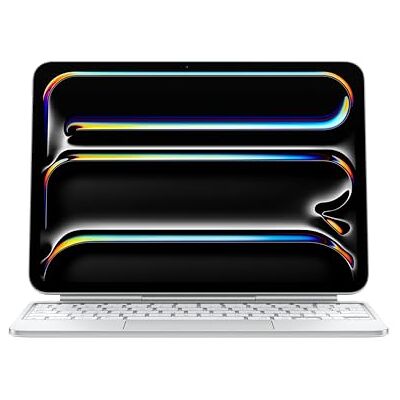 Apple Magic Keyboard per iPad Pro 11'' (M4), comodissima per scrivere e con trackpad integrato, tasti funzione, Svedese — Bianco Apple Magic Keyboard per iPad Pro 11'' (M4), comodissima per scrivere e con trackpad integrato, tasti funzione, Svedese — Bianco