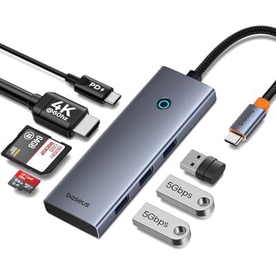 Baseus Hub 7in1 UltraJoy, USB-C HDMI, 3xUSB 3.0, PD, SD/TF (grey) Baseus Hub 7in1 UltraJoy, USB-C HDMI, 3xUSB 3.0, PD, SD/TF (grey)
