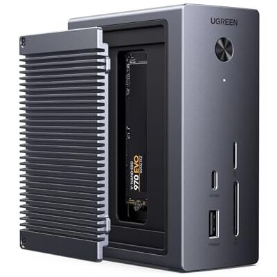 UGREEN Revodok Pro 10Gbps Docking Station USB C 10 in 1 Multiporta Con Case SSD M.2 NVME, HDMI 4K 60Hz, 10Gbps Rapido, PD 100W Ricarica, Ethernet Gigabit, Lettore di Schede SD TF UGREEN Revodok Pro 10Gbps Docking Station USB C 10 in 1 Multiporta Con Case SSD M.2 NVME, HDMI 4K 60Hz, 10Gbps Rapido, PD 100W Ricarica, Ethernet Gigabit, Lettore di Schede SD TF