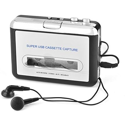 Tosuny Convertitore da cassetta a MP3, Lettore di cassette Lettore di cassette con cuffie, Cattura audio Lettore musicale USB Cassetta da nastro a PC Convertitore di CD Switcher MP3, Plug and Play Tosuny Convertitore da cassetta a MP3, Lettore di cassette Lettore di cassette con cuffie, Cattura audio Lettore musicale USB Cassetta da nastro a PC Convertitore di CD Switcher MP3, Plug and Play