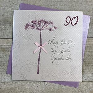 WHITE COTTON CARDS Happy Birthday to a Lovely Grandmother, Biglietto di Auguri Fatto a Mano per 90° Compleanno (Dente di Leone), Bianco WHITE COTTON CARDS Happy Birthday to a Lovely Grandmother, Biglietto di Auguri Fatto a Mano per 90° Compleanno (Dente di Leone), Bianco