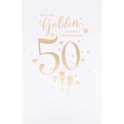 UK Greetings Biglietto di auguri per 50° anniversario di matrimonio, per lui/lei/amiche, design incantevole UK Greetings Biglietto di auguri per 50° anniversario di matrimonio, per lui/lei/amiche, design incantevole